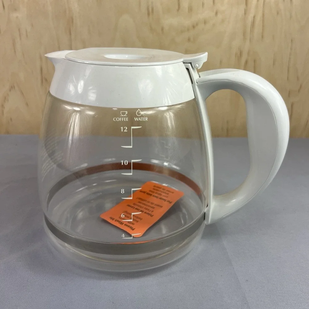 12 Cup Glass Coffee Maker Replacement Carafe Pot White Handle Decanter